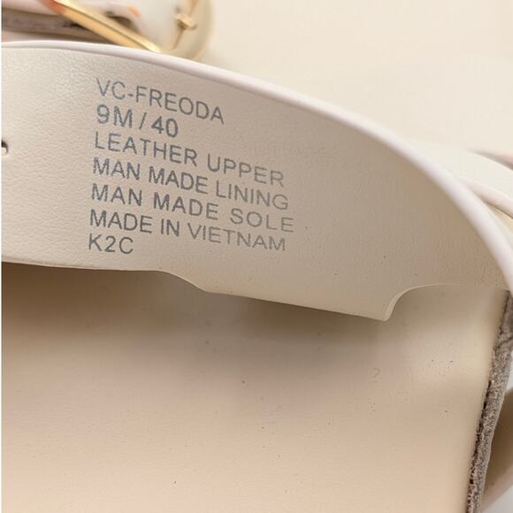 Vince Camuto Freoda Double Buckle Platform Slide Sandals Cream Size US9M EU40 - Picture 7 of 10